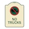 Signmission Designer Series-No Trucks With Graphic Tan & Green Heavy-Gauge Aluminum, 24" x 18", TG-1824-9809 A-DES-TG-1824-9809 - alternate 1